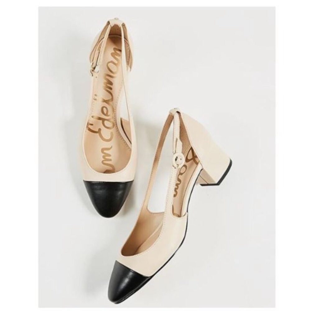 Sam Edelman Two-Tone Cream and Black Heels